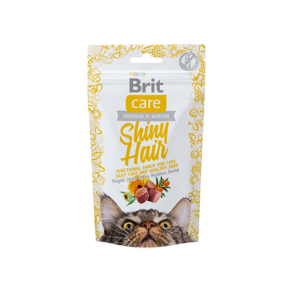Brit Care Shiny Hair սաղմոնով քաղցրավենիք կատուների համար, 50 գ։