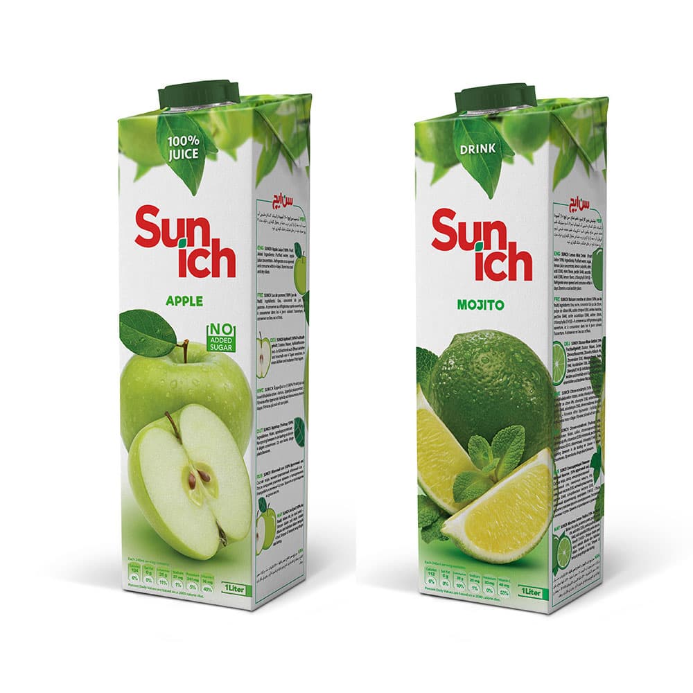 Sunich Կանաչ խնձոր 1լ + Sunich Մոխիտո 1լ