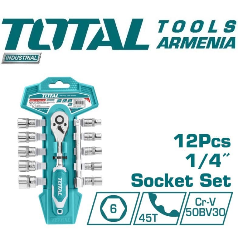 12 հատ 1/4 ″ վարդակների հավաքածու THT14114126