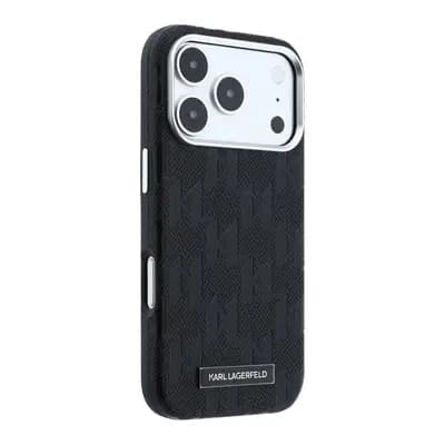 Պատյան iPhone 18 Pro Karl Lagerfeld HC MagSafe  Grained Leather Hard Mono Resin Logo