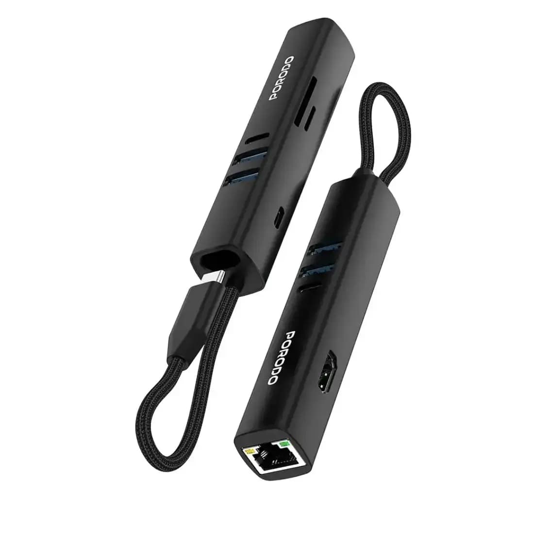 Փոխադրիչ Porodo 7-In-1 Multi-Port USB Hub with 5Gbps Transfer Speed PD35037IN1