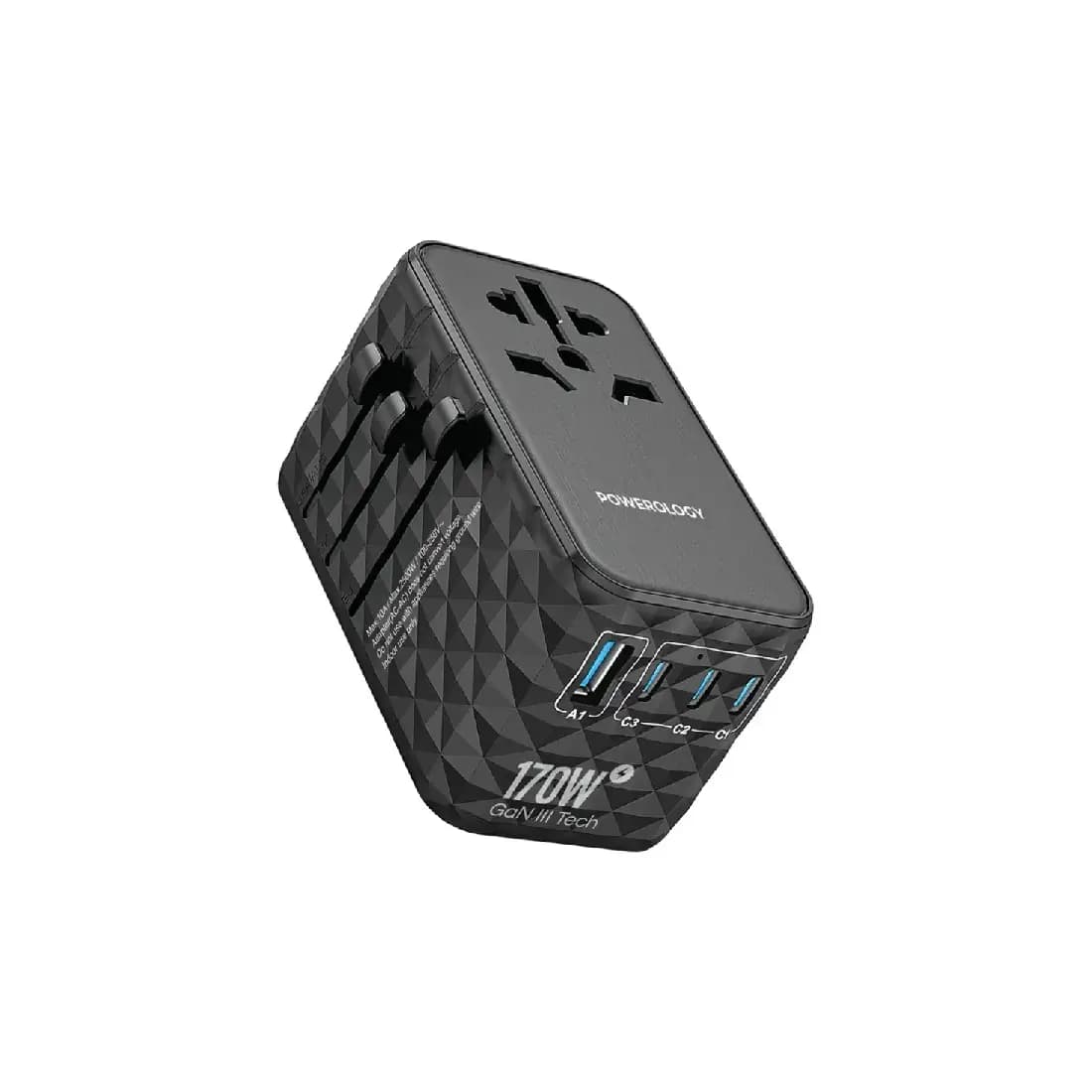Լիցքավորիչ Powerology 4port Fast Charging+AC GaN PD170W*3 PWCUQC042