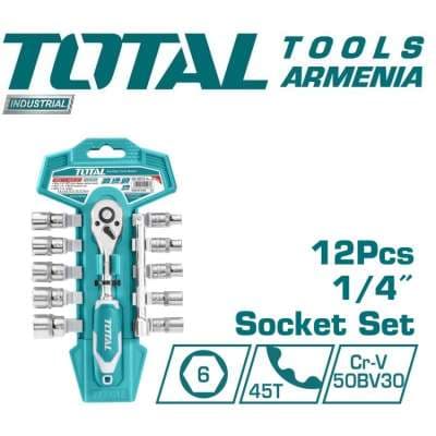 12 հատ 1/4 ″ վարդակների հավաքածու THT14114126