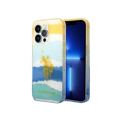 Պատյան U.S. Polo Assn. Yellow Blurred Stripes with Gradient Edge, Protective PC/TPU Case for iPhone 