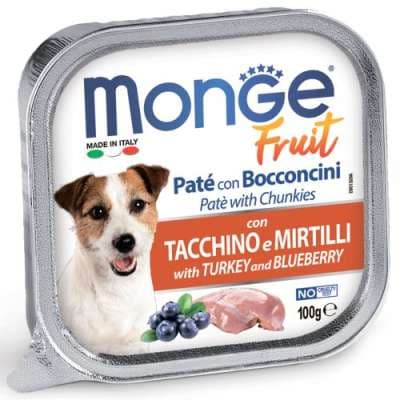 Monge Fruit Թաց կեր հնդկահավով և հապալասով շների համար, 100 գ