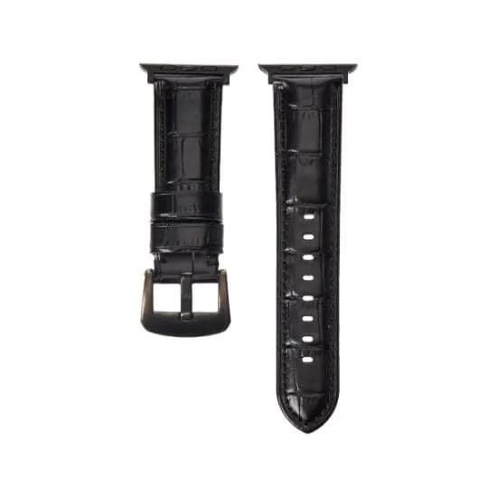 iWatch Watch Belt 42mm/44mm Viva Madrid Montre Crox Leather Strap (Black)