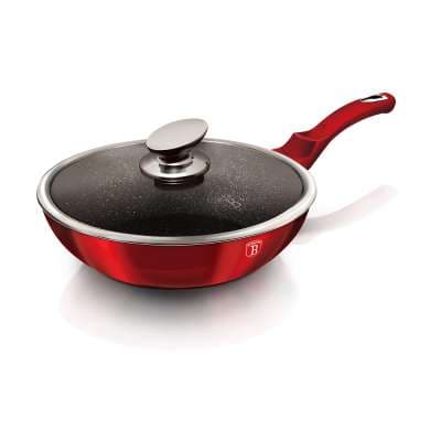 Burgundy Wok տապակ կափարիչով