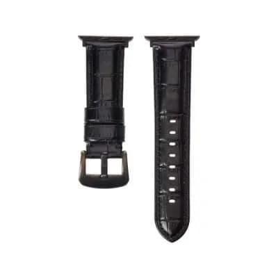 iWatch Watch Belt 42mm/44mm Viva Madrid Montre Crox Leather Strap (Black)